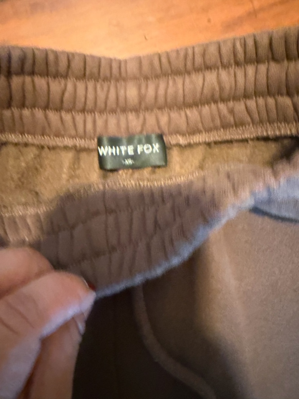 White Fox Brown Drawstring Athletic Lounge Shorts - Picture 5 of 9